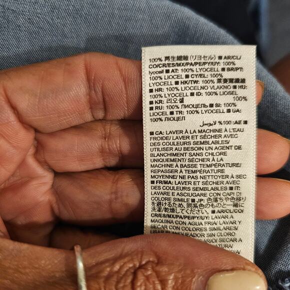 GAP Chambray Button Down Shirt Dress Size L - Picture 6 of 7